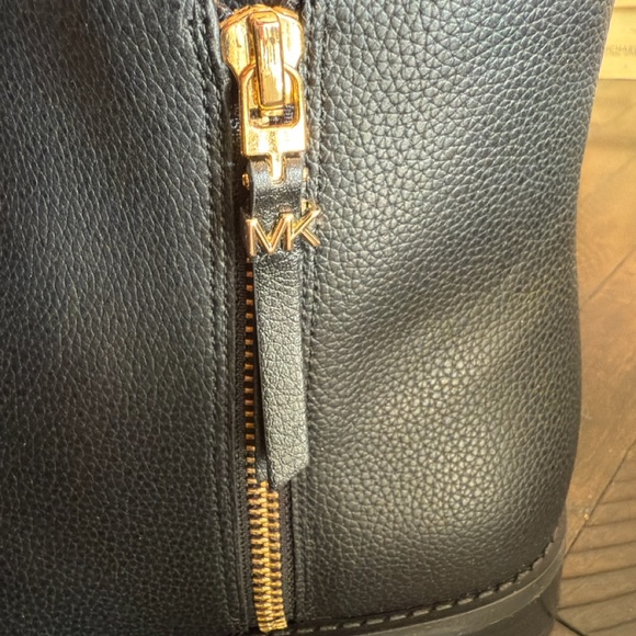 Michael Kors Black Ankle Boots with Gold Zipper - Picture 6 of 13